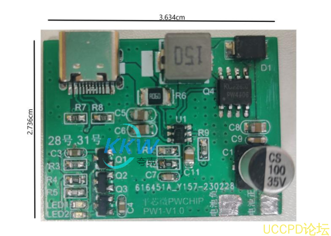 f_a09b7dcd59f808a5133ef06b17f4b274.png 5V 输入升压 7.2V 给两串磷酸铁锂电池 1A 充电板采用了 PW4040 芯片 28号板