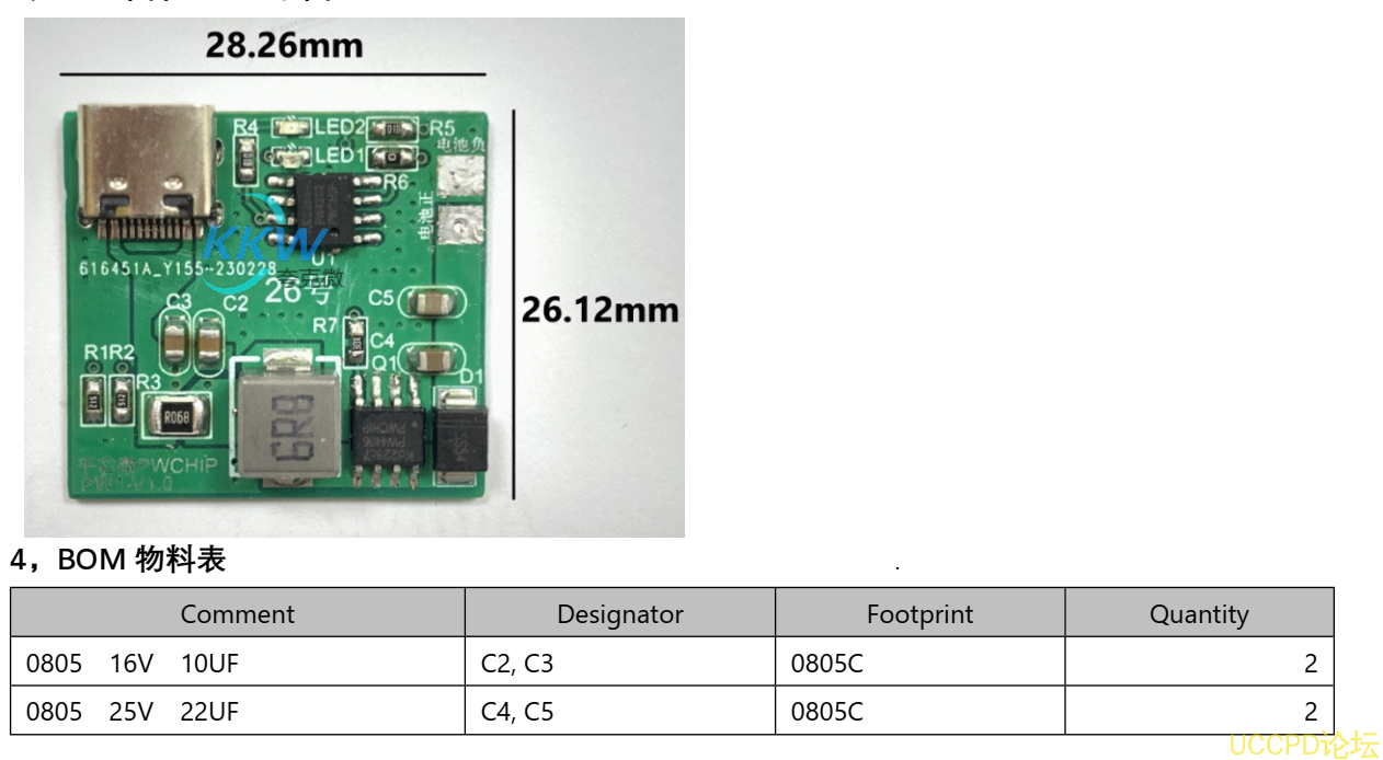f_b31eee20397bfe021207bc5ead62349e.png USB C 口 5V 输入,两节串联锂电池充电管理板 8.4V 1A, 26号 PW4202